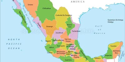 Political Mexico map