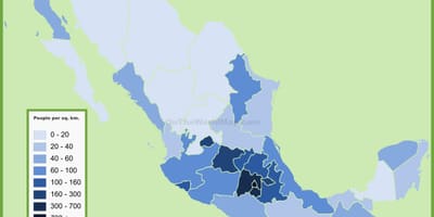 Population density map Mexico