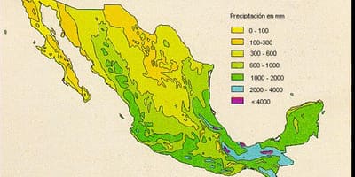 Map of Mexico rainfall