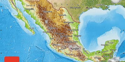 Relief map of Mexico