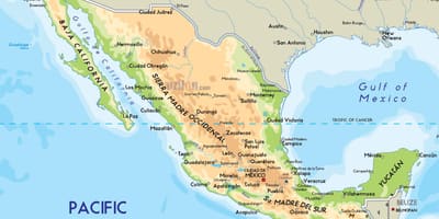Map of Mexico rivers