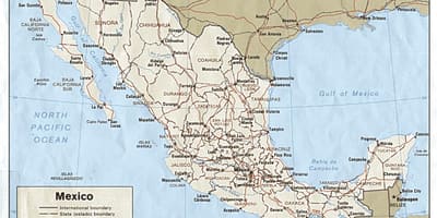 Road map of Mexico