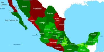 Map of Mexico safety