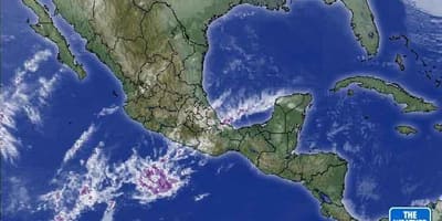Satellite weather map of Mexico