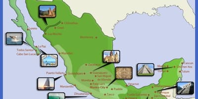 Map of Mexico tourist destinations