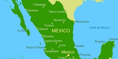 West coast of Mexico map
