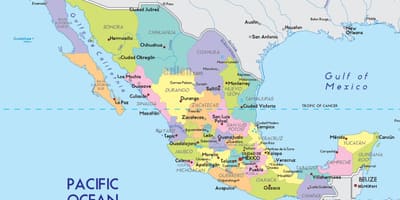 Political map Mexico