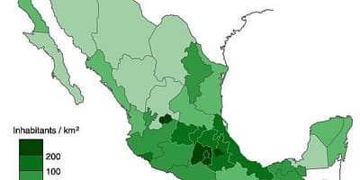 Population density map of Mexico
