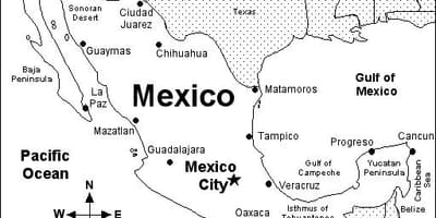 Printable Mexico map