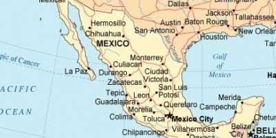 Map of south Mexico
