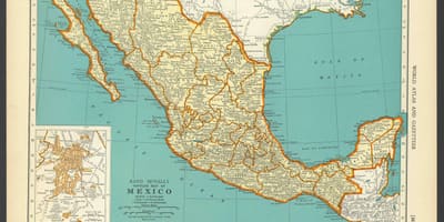 Vintage map of Mexico