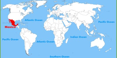 Mexico in world map